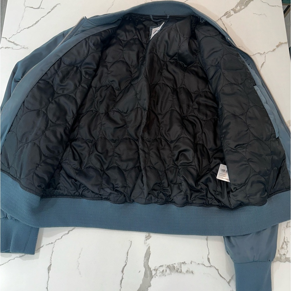 Zara Blue Zip Up Bomber Jacket With Side Pockets Size XL. In Great Condition. - Picture 7 of 13